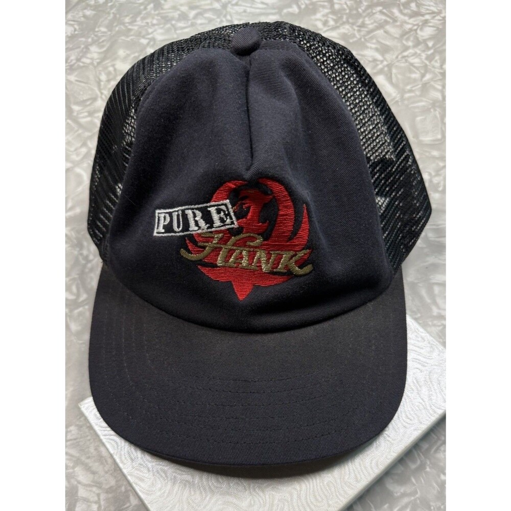 Vintage Hank Williams Jr. Snapback Hat Tour Mesh Trucker Pure Hank Black USA